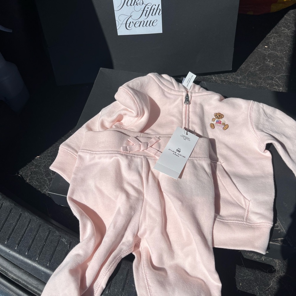 NWT light pink track suit set 9month